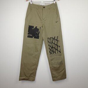 Nike Skateboarding Pants Men's Size 28 Beige Twill Loose Fit Straight Leg